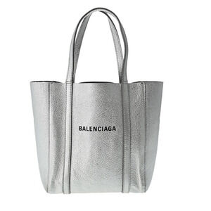 BALENCIAGA XXS Everyday Tote Silver Leather Handbag